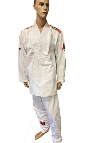 Woldord USA BJJ Uniforms White Kickboxing Competition, Martial Arts, Fighting Uniform, Training Uniforms, Pre-Shrunk, Light Weight Uniforms Soft Fabric