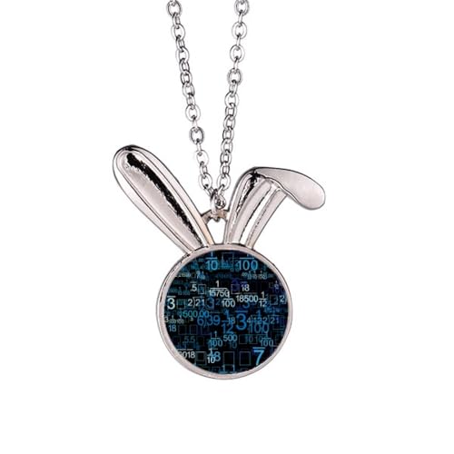 Collier pendentif lapin illustration numérique décimale science