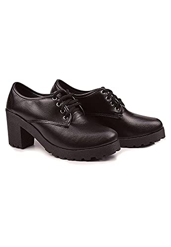 Coturno Oxford Macerata Cano Curto Sola Tratorada (38, Preto Sintético)
