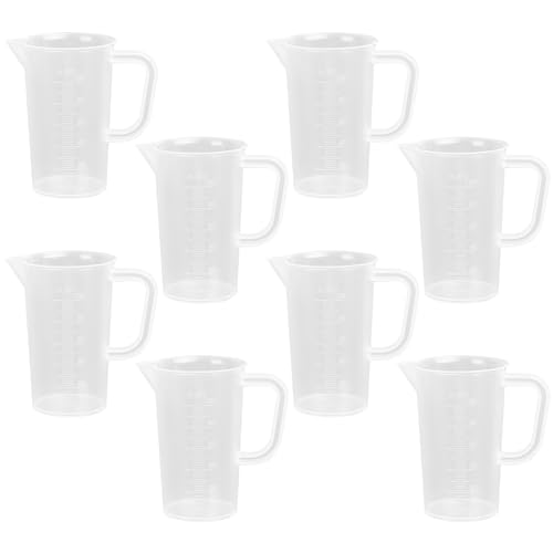 8 Stück Messbecher 100ml Messbecher Kunststoffspender, Präzisions mit Griff, Mini ml Einteilung für Küche Labor Measuring Cups