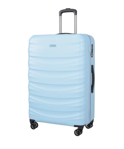 PUCCINI Polycarbonat Koffer Valencia Hartschalenkoffer Trolley Leicht Reisekoffer mit Zwillingsrollen M-L-XL (Blau, XL)