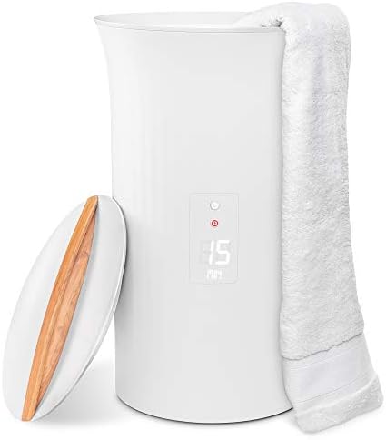 LiveFine Towel Warmer | Large Bucket Style Luxury Heater with LED Display, Adjustable Timer, Auto Shut-Off | Fits Up to Two 40” x 70” Oversized Bath Sheet Towels