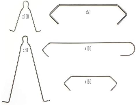 PRISMATIC POWDERS 450-Piece Professional Hook Kit – Reusable Industrial Powder Coating Hooks, High-Temp 65Mn Spring Steel – Assorted V-Hooks & CV-Hooks for Automotive, Calipers & Bike Parts – SE-194