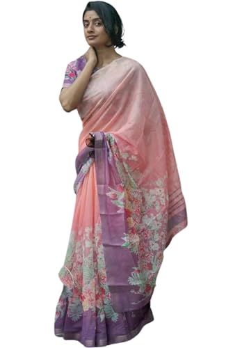 Image of C J Enterprise Women Banarasi Kanjivaram Style Linen Saree