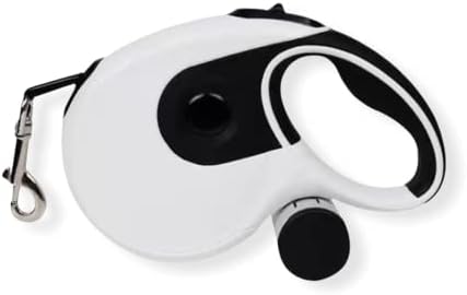 Green Globe Retractable Dog Lead, 5M Extendable Dog Lead Heavy Duty Leash for Medium& Large Dogs, 16 feet Extensive Dog Leash with One Button Brake included dog poop bag dispenser (White)