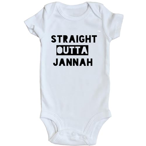 TwentyFourDoves Straight Outta Jannah Baby Bodysuit, Muslim baby Romper