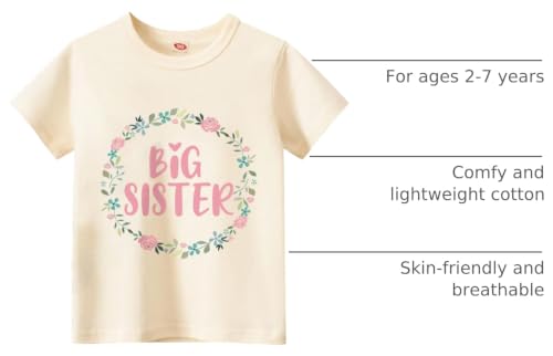 Image of Big Sister Shirt for Toddler Baby Girl Outfits Big Sis Announcement T-Shirt Gifts