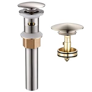 Wovier Pop-Up Abflussstopfen Waschbecken Chrom/Nickel Gebürstet