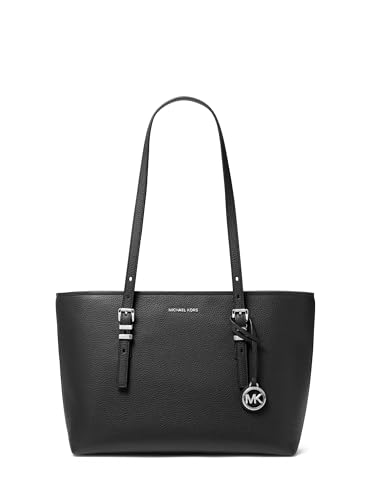 Michael Kors Quinn Medium Tote, Silver-Tone Hardware/Black