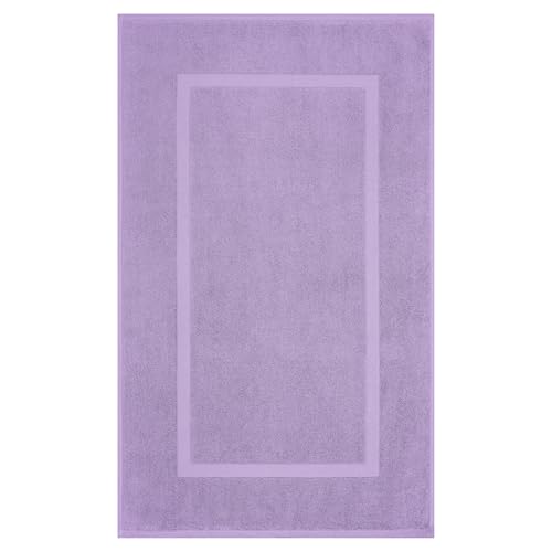 Image of Cotton Paradise 100% Cotton Turkish Bathmat Set, Soft Absorbent Quick Dry, 2 Piece 20x34 Bathmat Floor Set, Lilac