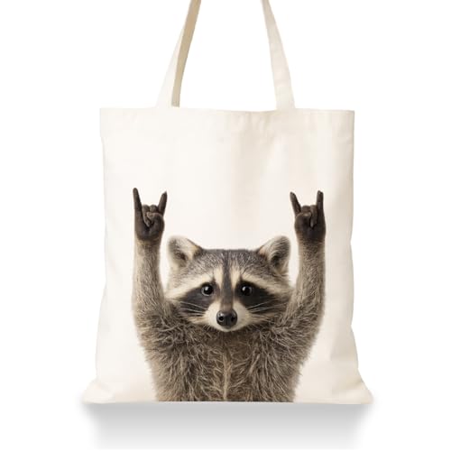 Funny Animal Canvas Tote Bag Reusable Cute Shoulder Bag