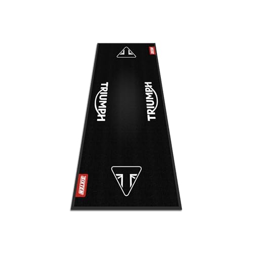 SIXTEN Tapis Moto Triumph Classic 95x240 - Tapis de Garage et Paddock écologique - Lavable, Absorbant l'huile et écologique - Tapis de Protection pour Motos