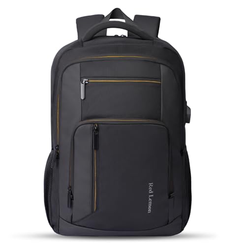 Image of Red Lemon Swiss Cut Design 15.6 inch Laptop Backpack for Men and Women, Stylish 26L Capacity, USB Charging Port, Anti-Theft Pocket & Accessories Organizer
