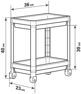 Mithra Life 2 Katlı Tekerlekli Tezgah Altı Siyah Banyo Mutfak Rafı MIT1121 - Görsel 2