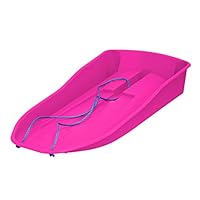 simpahome Deluxe Smiley Design Blue Plastic Unisex Children & Adults Snow Bullet Sledge Toboggan - Pink x 1