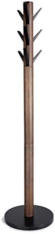 Umbra Flapper Coat Rack, Clothing Hanger, Umbrella Holder, and Hat Organizer, for Entryway, Walnut
