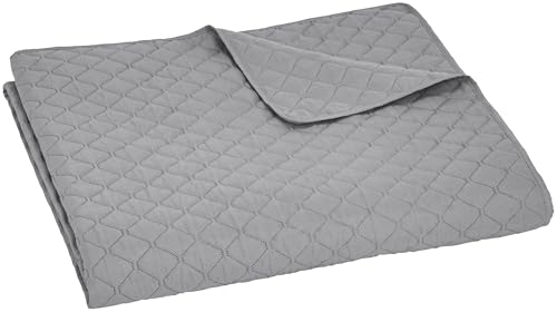 Amazon Basics Übergroße Steppdecke mit Prägung, 170 x 210 cm, Dunkelgraues Diamantmuster