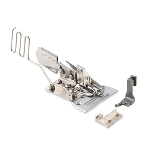 Lirun 38MM Steel Double Fold Binder Right Angle and Foot Set #K10 Silver for Double Needle Lockstitch Sewing Machine Part