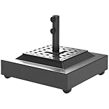 Outsunny Outdoor Umbrella Stand Base with Wheels, Heavy Duty Patio Umbrella Base, Filled Up to 143lbs with Stand or 112lbs with Water, Patio Umbrella Holder for Garden, Poolside, Black