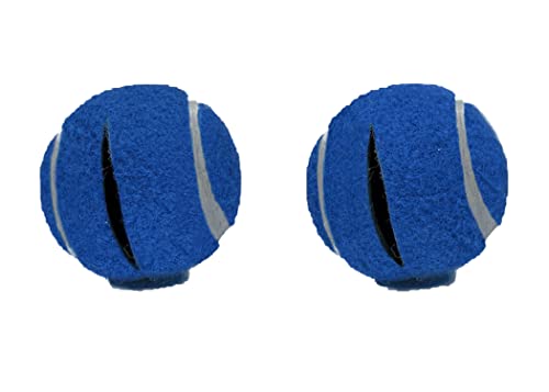 Image of AHS American Hospital Supply Tennis Balls for Walker Legs | Tennis Balls for Walkers for Seniors Complete Support & Surface Protection | Pair of 2 Precut (Blue)