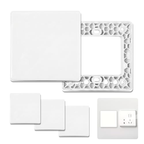 Placa de Pared Ciega 4 Piezas, Tapa de Enchufe Empotrado 86x86mm, Tapa de Interruptor, Tapa de Caja Empotrada Blanca ABS para Enchufes o Interruptores Sin Usar
