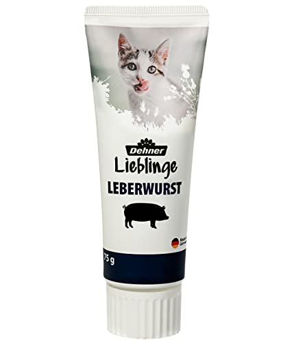 Dehner Katzensnack, Leckerli Leberwurst zuckerfrei, Lebensmittelqualität, in Tube, 6 x 75 g (450 g)