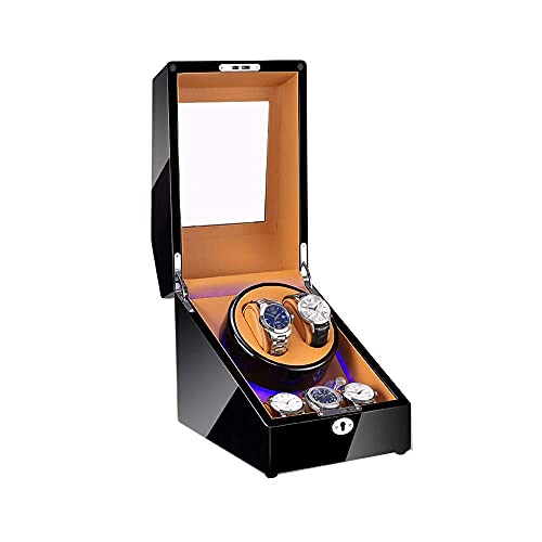 Boîte à enrouler pour montres automatiques remontoir noir laqué piano XJBTBA