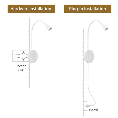 Image of White Headboard Reading Light, 2 Pack Led Wall Mounted Book light, Bedroom Reading Lamp, USB Output, Night Light & Switch, Wall Sconce for Bedtime Reading, Gooseneck Headboard Bed Lights Wall Sconce