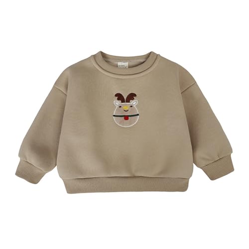 Infant Boys Christmas Print Pullovers Lightweight Crewneck Long Sleeve Sweatshirts Toddler Fall Casual Loose Tops