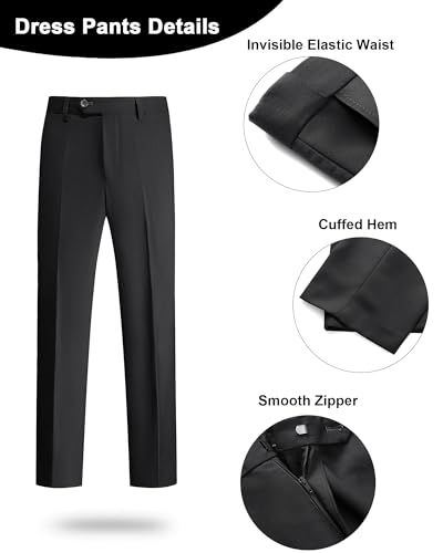 KUDORO Men's Velvet Suit 2 Piece Double Breasted Tuxedo Blazer & Dress Pants Set for Wedding Prom Dinner Party3