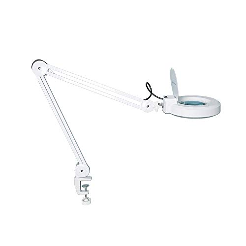  Concise Home 5 DIOTTRIE LED LAMPADA D\'INGRANDIMENTO CON LUCE FREDDA BIANCA E MORSETTO PER ESTETISTA ESTETICA LABORATORIO E LAVORI DI