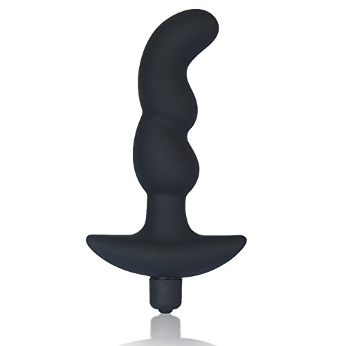 Utimi Silicone Wavy Vibrating Butt Plug Anal Vibrator, Black