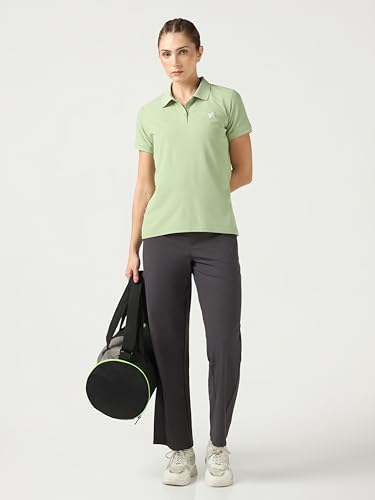 Image of TECHNOSPORT Womens Polyester Slim Fit Solid Half Sleeve Polo Matpiq T-Shirt with Techno Dry, Anti Static for Regular Use