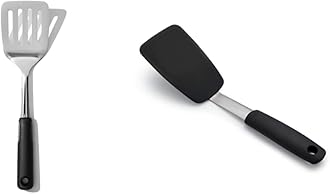 OXO Good Grips Stainless Steel Turner & Good Grips Small Silicone Flexible Turner Black