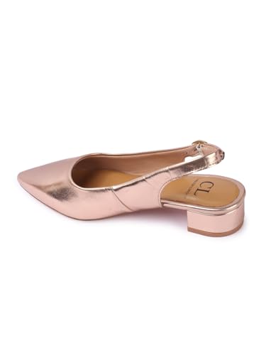 Image of Carlton London Women's Textured Pointed Toe Block Heel Pumps