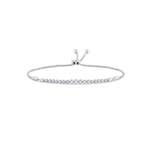 Bolo Diamond Bracelet for Women | 1/4-1/2 CT. TW. Adjustable Lab Grown Diamond Bracelet | Fits Any Wrist Size