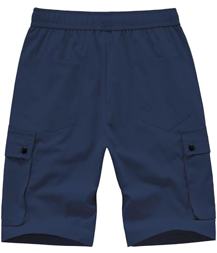 VtuAOL Women's Cargo Shorts Casual Elastic Waist Comfy Relaxed Fit Shorts4