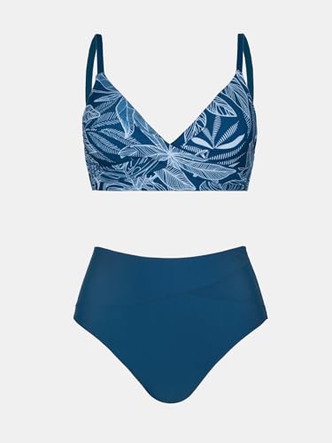Image of CUPSHE Women's Bikini Sets Two Piece Swimsuit High Waisted V Neck Twist Front Adjustable Spaghetti Straps Bathing Suit