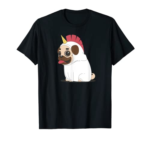 Camiseta de disfraz de unicornio con diseño de pug Camiseta