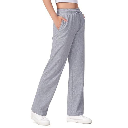 Baggy Sweatpants for Teen Girls Elastic High Waist Drawstring Athletic Casual Joggers Trendy Wide Leg Loose Sweat Pants