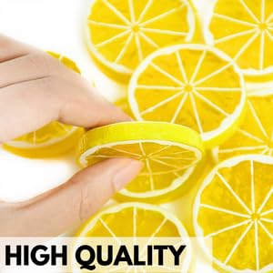 BabyMoon Set of 20 Simulation Fake Mini Lemon Slices | Artificial Plastic Model | Ornament Decoration | Photography Props Basket Display Filler Slices 4