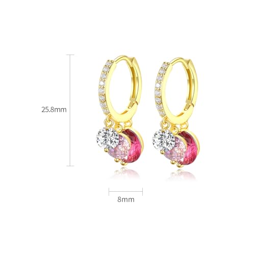 14K Gold Hoop and Drop Earrings with VVS1 Round/Square Cut Moissanite for Women, Ideal for Everyday Elegance or Special Events2