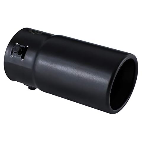 TriTrust Exhaust Tip, 1.75-2.5 inch Inlet Adjustable, Fit 1.75''/2''/2.25''/2.5'' Outer Diameter Tailpipe, 3'' Outlet 6'' Long Muffler Tip, Black Powder Coated Stainless Steel Tail Tip Cover