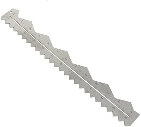 Stainless Steel Metal Paper Tearing Ruler Craft Ruler for Cutting Paper to Wavy Line Jagged and Irregular Edges 12'' Measuring Tool for Engineering School Office Architect and Drawing-B