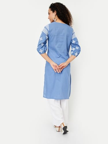 Image of Max Women's Cotton Blend Regular Fit Casual Kurta