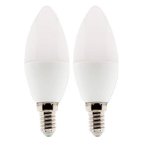 Zenitech Lot de 2 ampoules LED flamme 5,2W E14 470lm 2700K - Blanc chaud