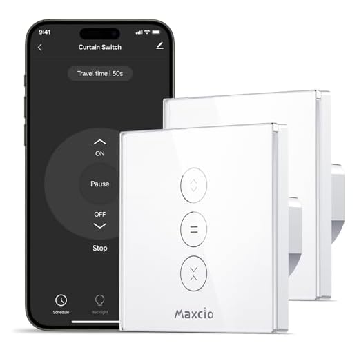 Interrupteur Volet Roulant Alexa, Maxcio Interrupteur Mural de Rideau Compatible avec Alexa Echo et Google Home, WiFi Curtain Switch Compatible Volet Roulant Contrôle APP à Distance (2 Packs)