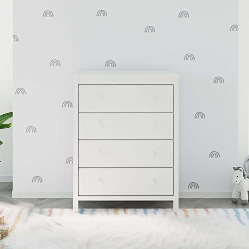Image of Storkcraft Alpine 4 Drawer Chest (White) - GREENGUARD Gold Certified, Dresser For Nursery, 4 Drawer Dresser, Kids Dresser, Nursery Dresser Drawer Organizer, Chest of Drawers