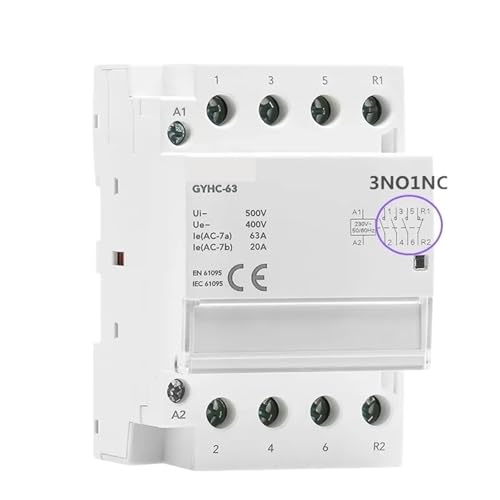 Contacteur AC 4P 63A 4NC GYHC-63 pour rail DIN miniature mono