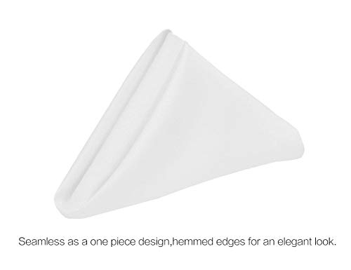 Surmente 20-Inch Polyester Cloth Napkins Linen Dinner Napkins - Set Of 12 For Weddings, Banquets, Or Restaurants (1-Dozen) (White) #TOP4